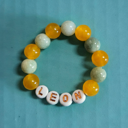 Armband mit Glas- und Natursteinperlen gemischt